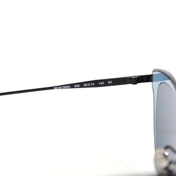 MCM Cat Eye Metal Womens Sunglasses - Shiny Black/Blue - NWT - Picture 7 of 9